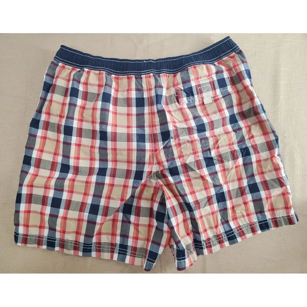 Tommy Hilfiger Men's Swim Trunks Large Swimming Shorts Red/White/Blue‎ Plad